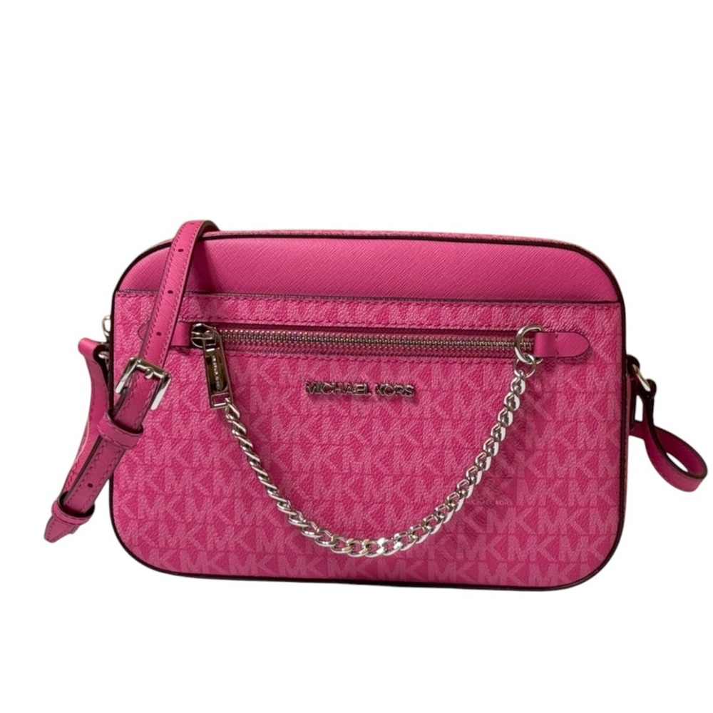 Michael Kors Jet Set Item East West Shoulder Chain Crossbody Bag MK Dragon Fruit